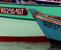 Bateaux colorés de la presqu'île de Rhuys